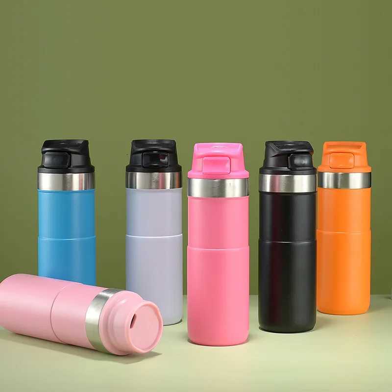 Fashionable cup 500ml Simple 304 Stainless Steel Insated bottle Double-layer Vacuum Straight Cup Outdoor Portable Straight Drinking Bamboo Cup Y251110