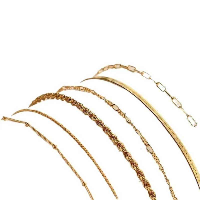 Bohemian Minimalist Metal Chain Womens Set of 6 Multi-layer Chain Simple Fashionable Bracelets Wedding Jewelry Birthday GiftsT251110