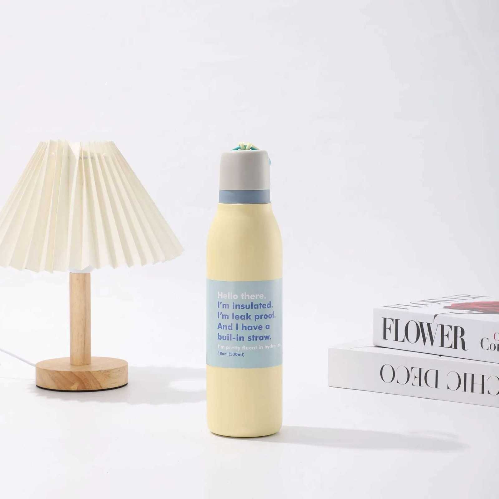 Fashionable cup aron Double-Layer Stainless Steel Vacuum Insated Travel Straw Cup Portable Outdoor Fashionable Simple Design with Rope Y251110