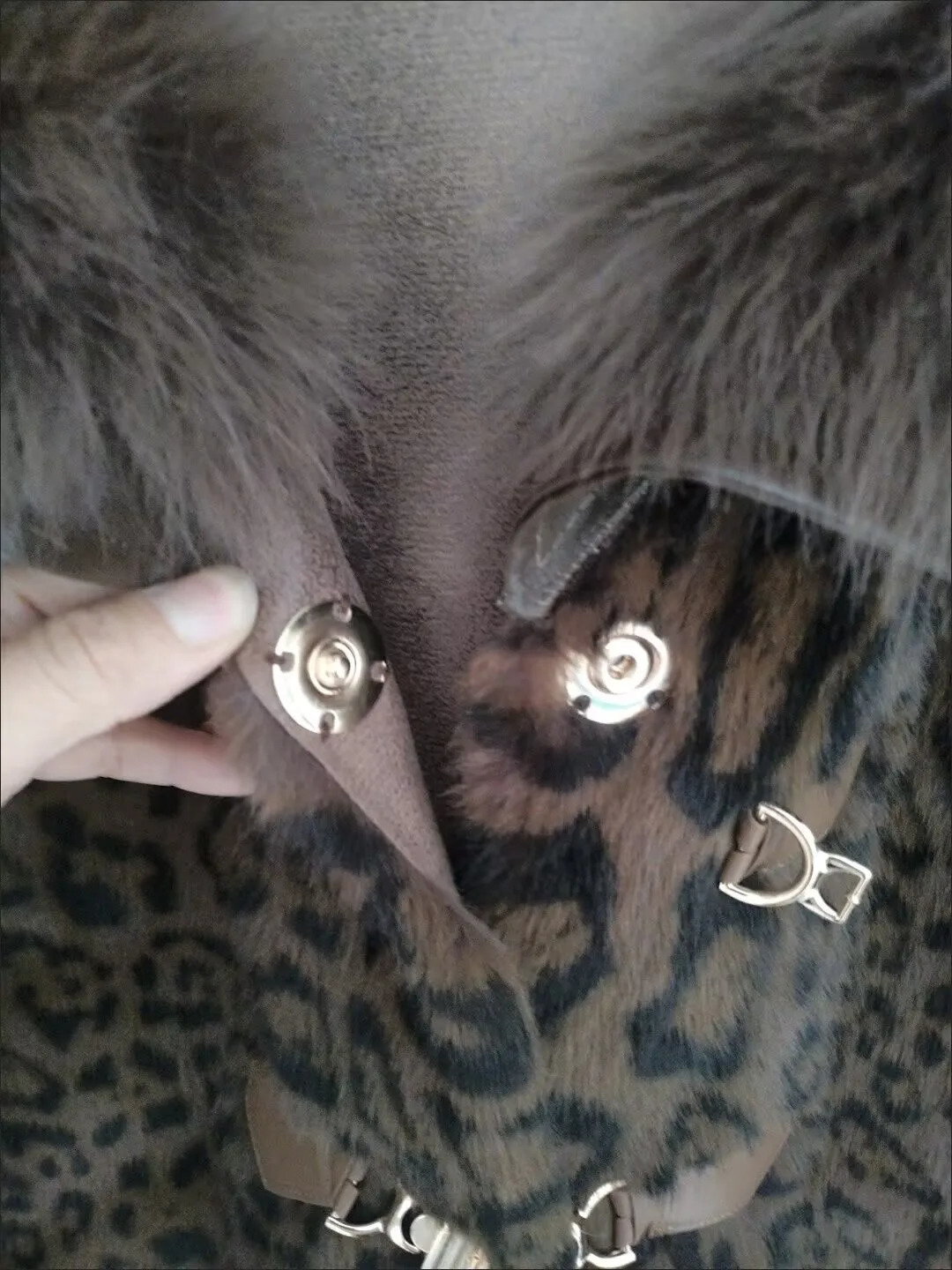 High Quality Fashion Fur Collor Mink Jacket Short n Thick And Warm Leopard Print Coat Imitating 251110