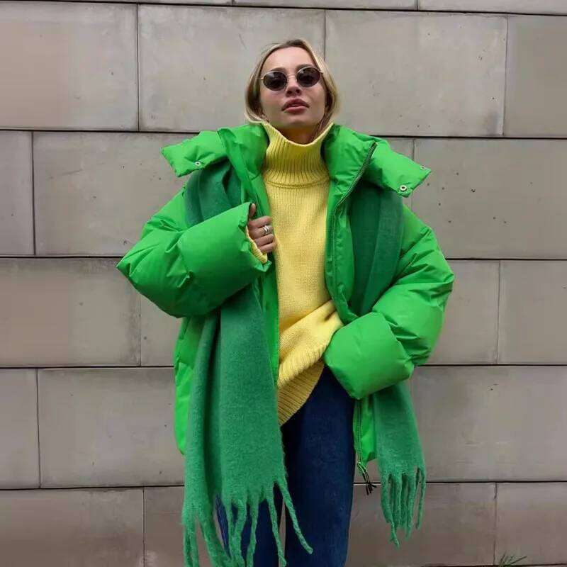 Loose Women's Cotton Jaet Autumn Winter Casual Street Sle Long Sve Regular Length Faionable And Comfortable Outerwear