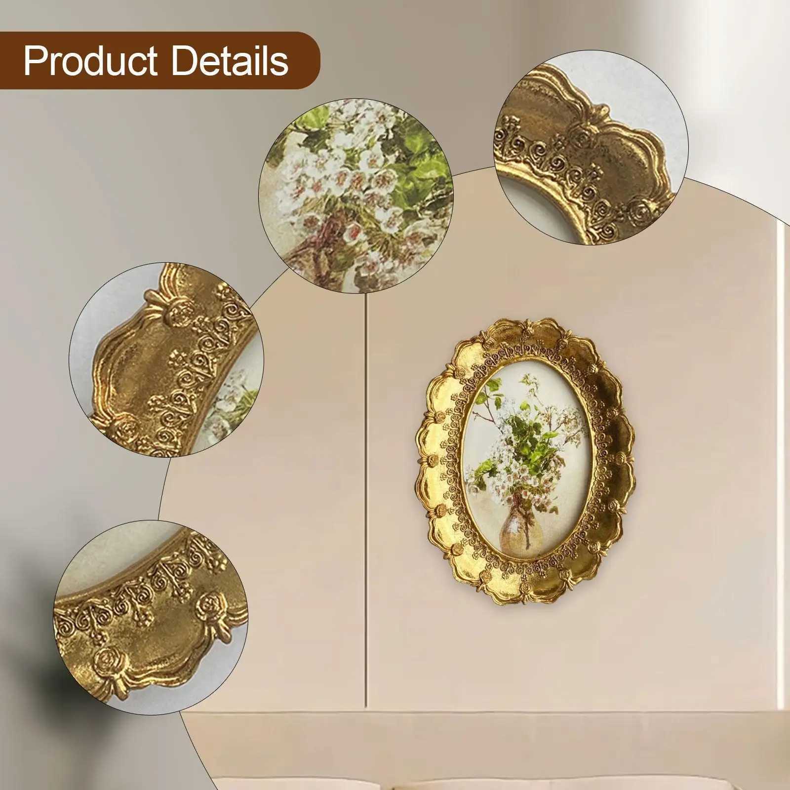 Retro Carved Resin Showcase Decorative European Picture Frame Photo Gallery Art for Living Room Wedding Bedroom L251110 H260306