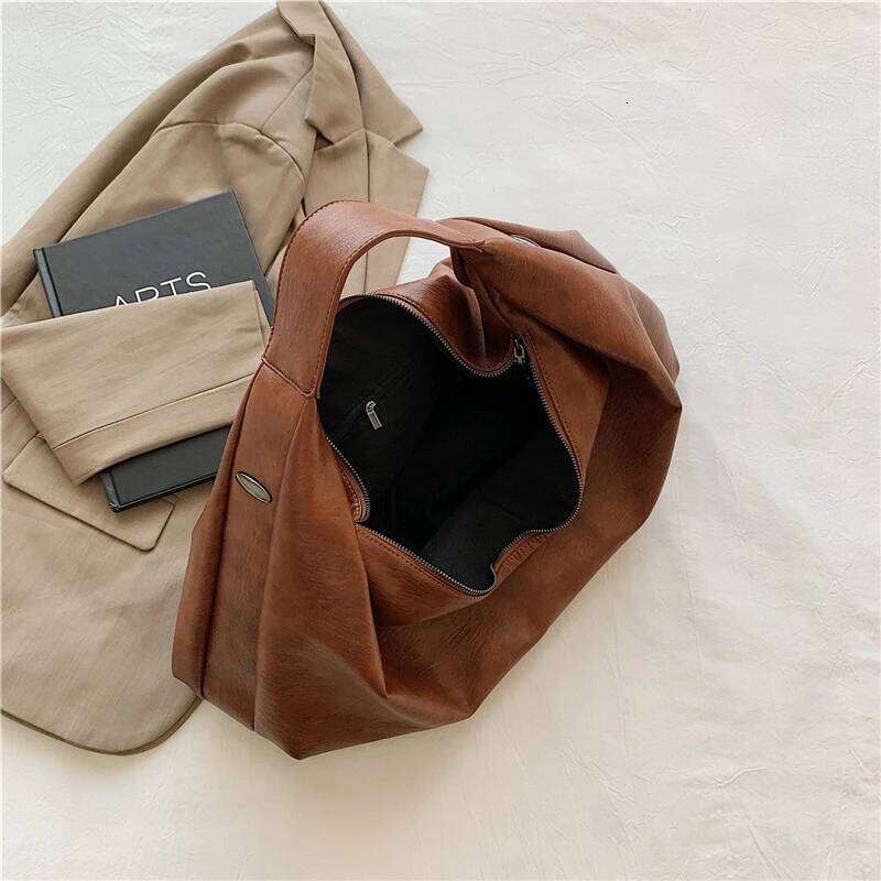 Big Black Shoulder Bags For Women Large Hobo Shopper Solid Color Quality Soft Leather Crossbody Handbag Lady Travel Tote Bag