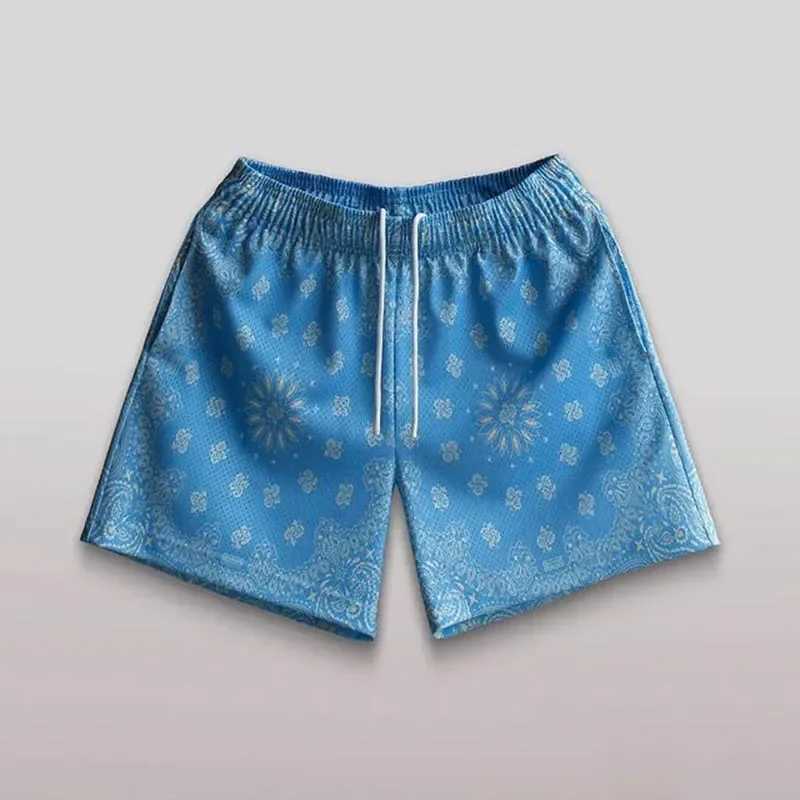 Cool ice shorts with open top graphic for mens casual daily beach shorts Hawaiian beach swim pants and swim pants X250410