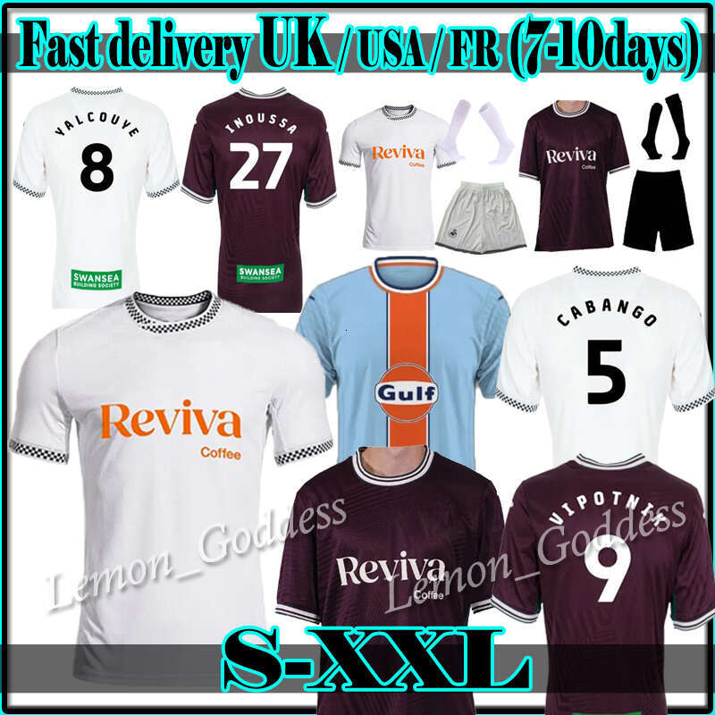 25 26 Swansea Soccer Jerseys 2025 26 Camisetas De Futbol Home Away Third TCHAM CULLEN PIROE Obafemi Ntcham Whittaker Paterson Piroe Men Adult Kids Kit
