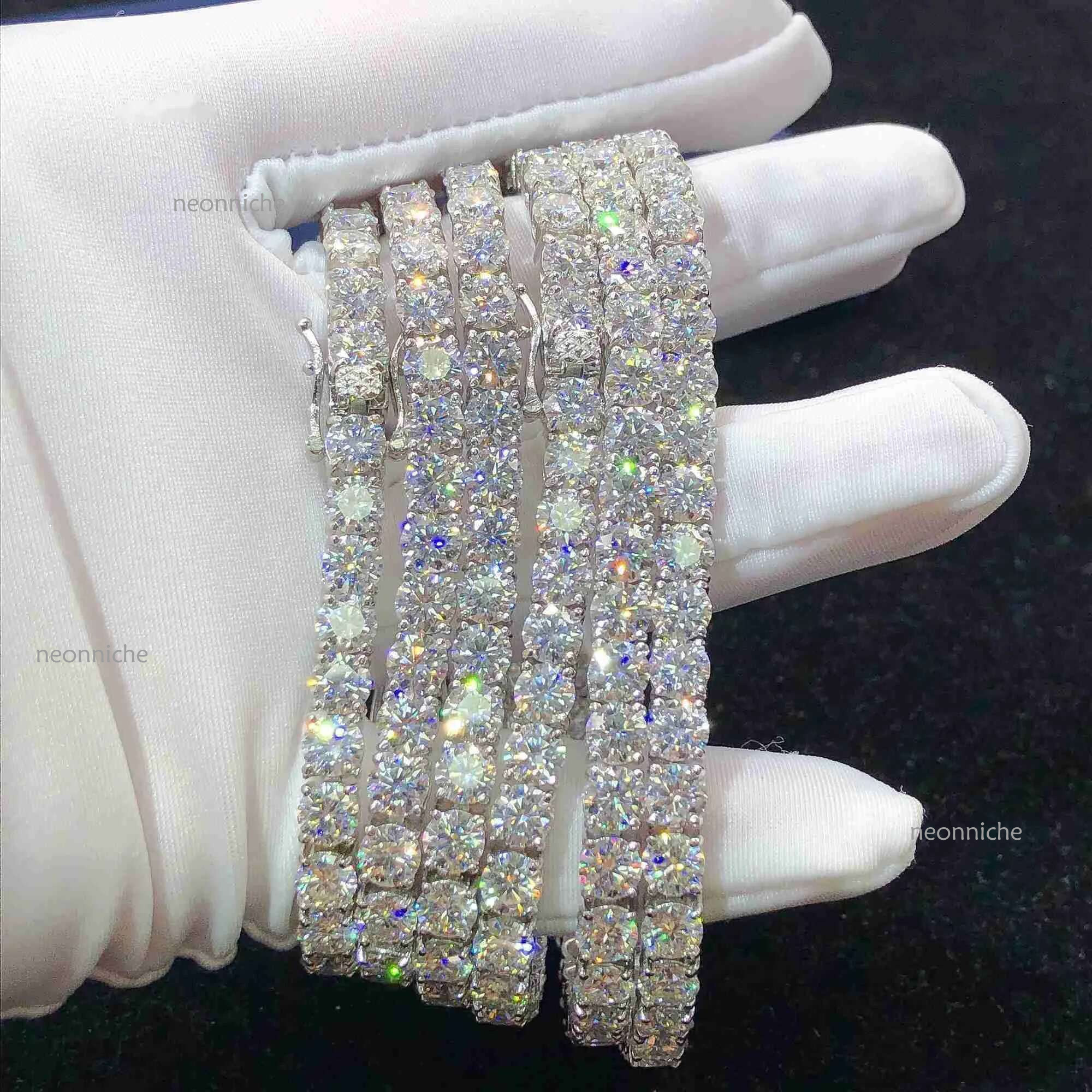 Pendant Hip Hop sier fashion Jewelry 5mm Bracelet Pass Dia Tester Vvs Moissanite Tennis Chain in Stock necklace necklaces for women