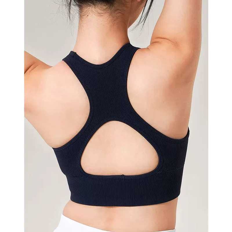 Womens yoga and fitness bra shock-absorbing hollow design beautiful back tight linesXJ250410