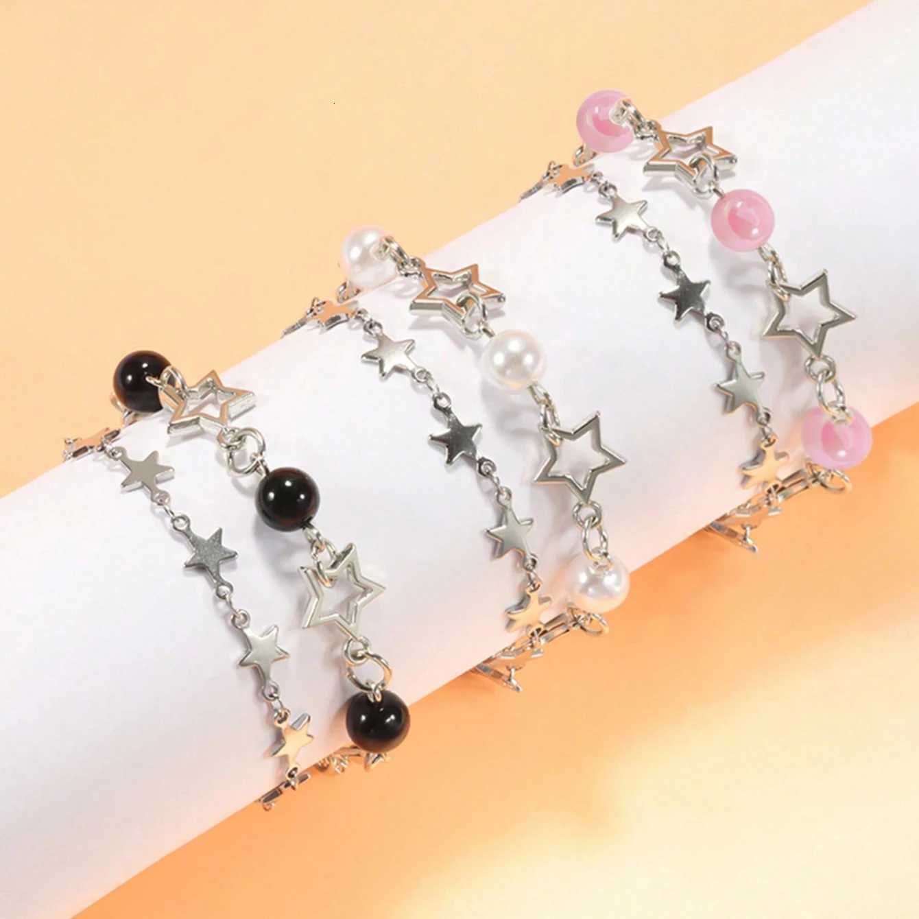 Y2K Celebrity Couple Bracelet Set Imitation Pearl Star Friendship Bracelet Perfect Gift for HolidaysT251110