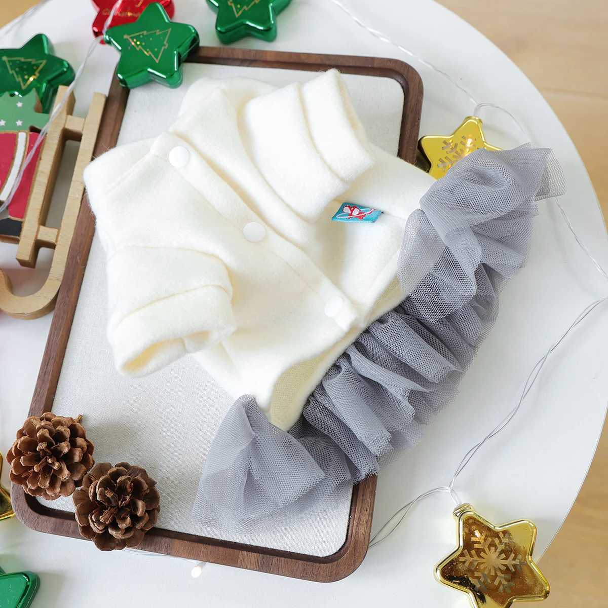 Christmas Snowman Dress Pet Dog Cat Clothes Autumn and Winter Princess Dress White Splicing Gray Online Princess Dress J251110