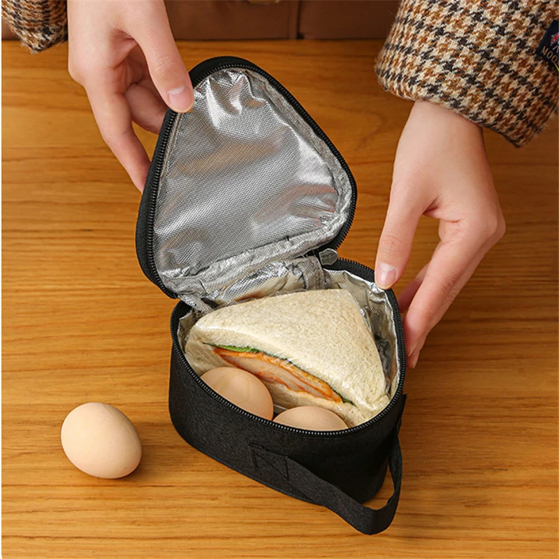 Mini triangular insulation bag aluminum foil cooler lunch student box bento 250401