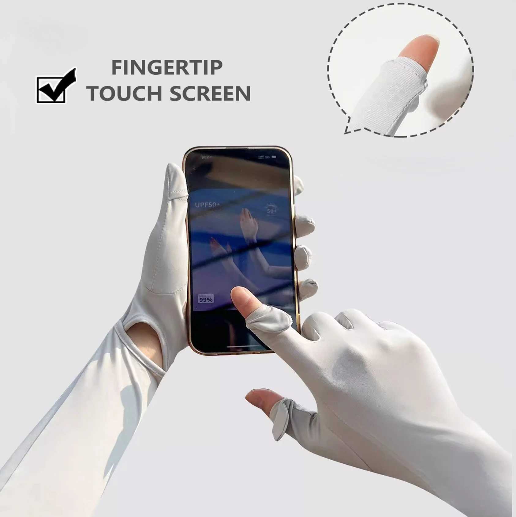 1/2/4 Pairs of UV-Resistant Sport Driving Outdoor Gloves with Full Finger Sleeves and Touchscreen Function for Long Gloves L251110