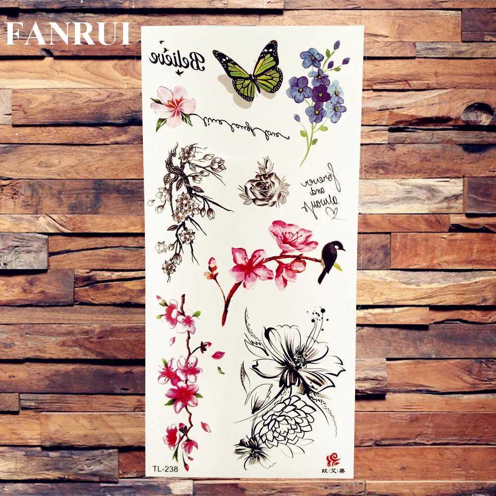 Sexy Lips Cherry Fake Temporary Tattoo Butterfly Stickers Body Art Arm Waterproof Adult Tattoo Paper Female 3D Tattoo W250410