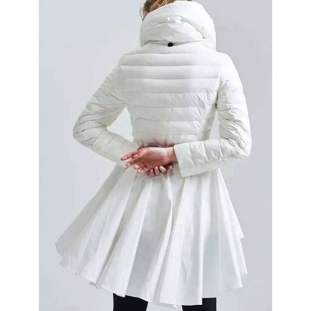 Fashion Women Duck Down 80% Cotton-Padded Coat Hooded Lace-Up Retractoin Waist Thick Parka Jackets Winter New 7Ab6535