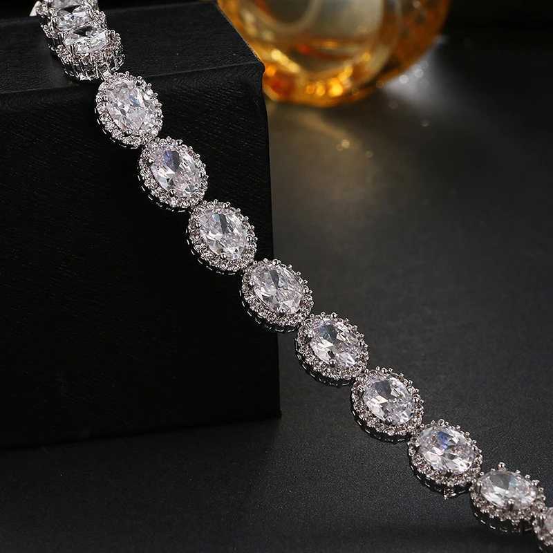 Emmaya Top Quality Oval Exquisite Zircon Bracelet Luxurious Shinny Cubic Zirconia Bracelets For Women WeddingT251110