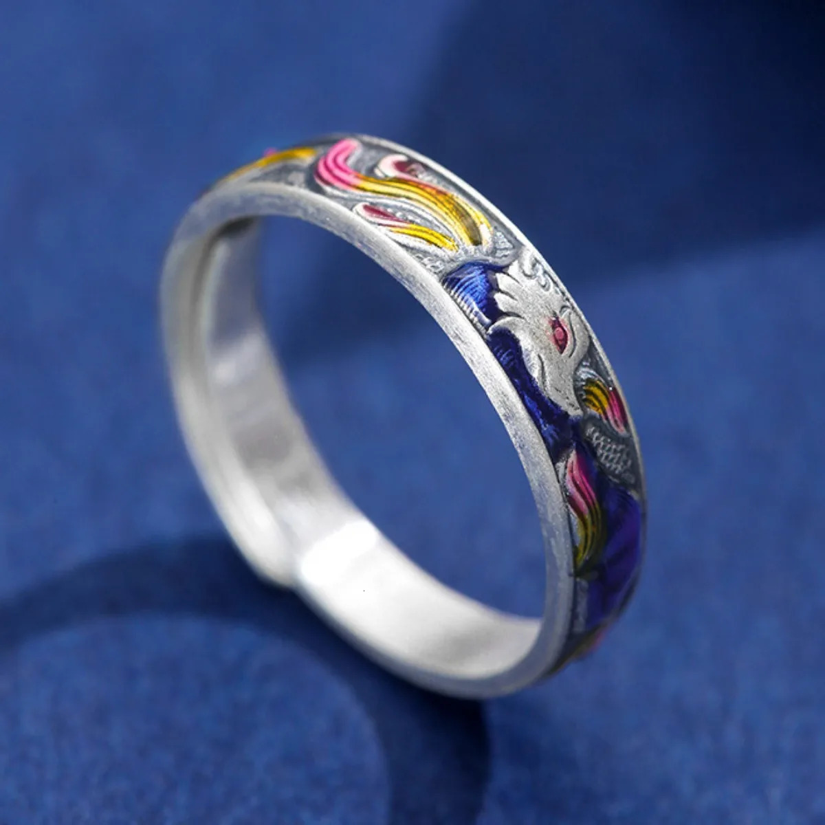 Adjustable Enamel Fox Ring Stainless Steel Color Painting Jewelry for Women Men Comfort Fit Daily Wear Gift Idea 251110
