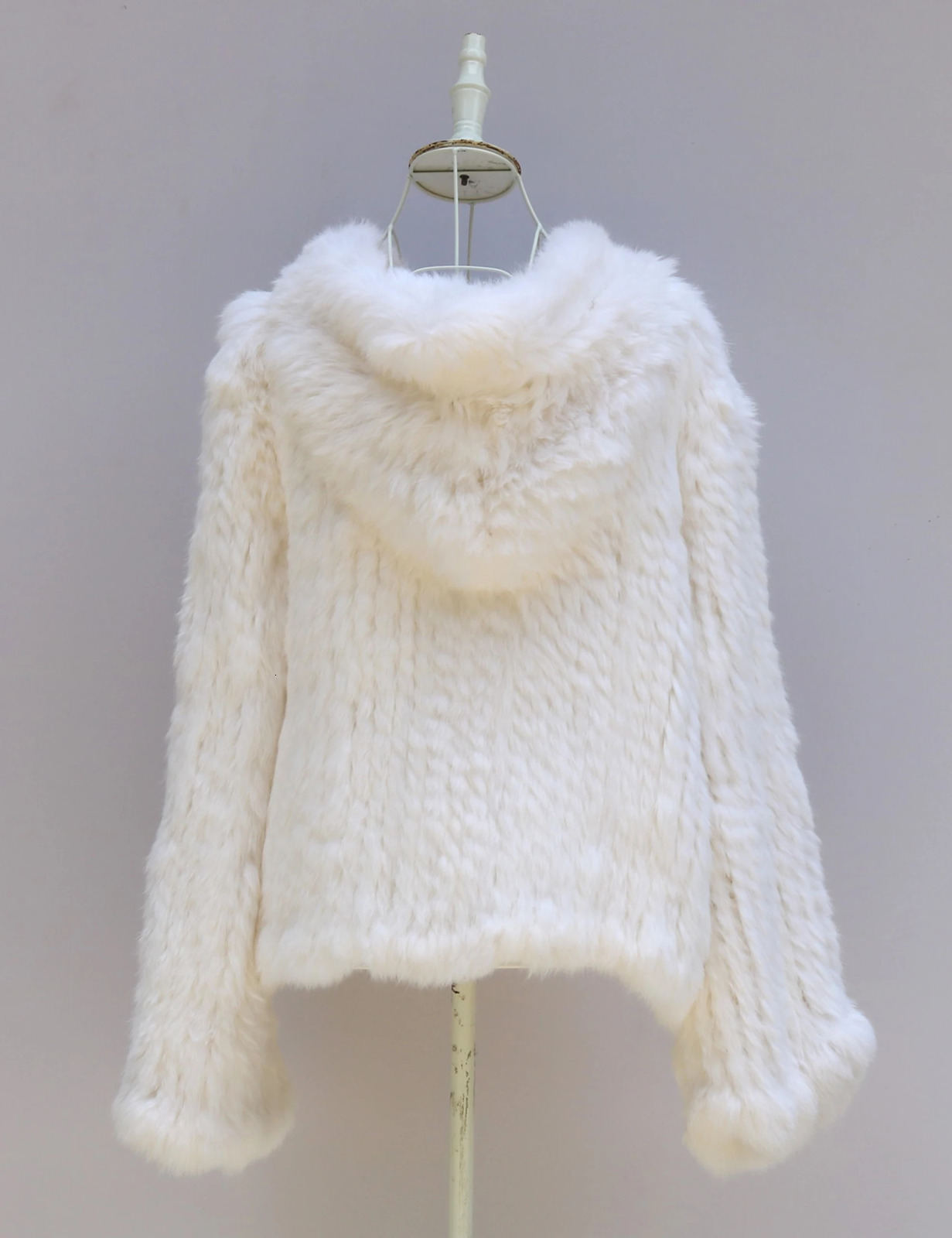 Real Rabbit Fur Coat for Women Encrypted Thickened Handmade Doublesided Woven Hooded Korean Style Autumn and Winter 251110