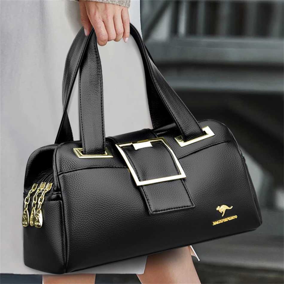 Women Multi-layers Top-handle Bag Quality Leather Handbags Purses Female Luxury Designer Large Capacity Boston Ladies Sac A Main K251110