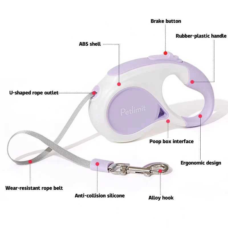 Automatic Retractable Dog Leash 3M/5M Extendable Rope For Outdoor Travel Walking Hiking Small Dogs Traction Rope Cat Lead J251110