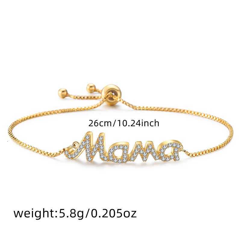 Exquisite Mama Letter Bracelet For Women Sparkling Crystal Zircon Adjustable Chain Bangle Mothers Day Mom Birthday Jewelry GiftT251110