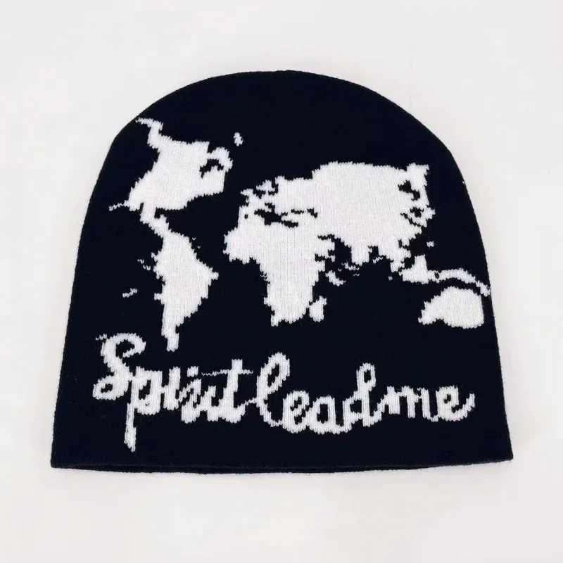 1pc Earth Letter Beanies Hats for Men and WomenWarm Vintage Hip Hop Personal StreetwearSuitable for Winter HalloweenpartyXJ251110