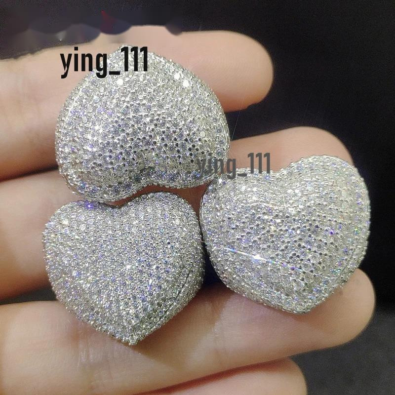 2024 Hip Hop DJMAX Full Moissanite Rings For Men Original 925 Sterling Silver Heart Womens Moissanite Finger Ring Best Gifts