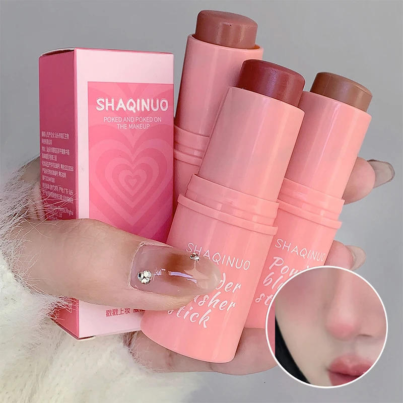 SHAQINUO Energizing Blush Stick Natural matte finish creamy texture easy to mix for a youthful shine 250325