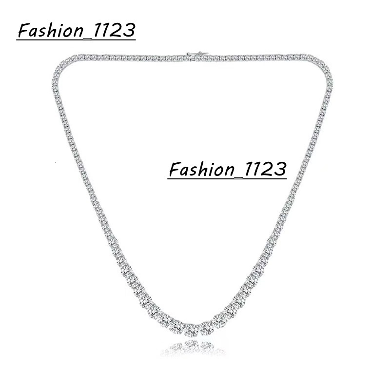 Tariff Free Luxury Hiphop Style S925 Sterling Silver Gradual Change Size VVs1 Moissanite Tennis Necklace of Women Men