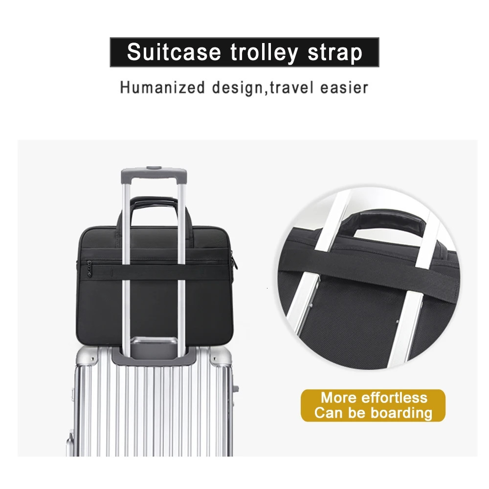 Business mens briefcase canvas waterproof large capacity 156 inch laptop bag work business official office 251110