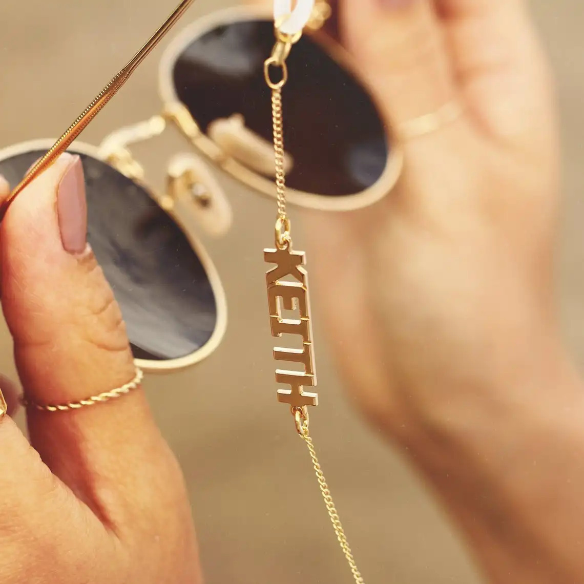 Personalized eyeglass chain summer jewelry womens stainless steel sunglasses holder customized eyeglass chain gift 250409