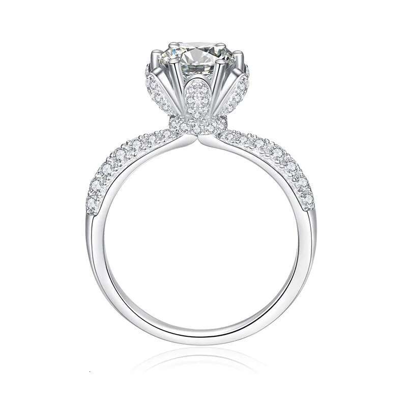 PT950 Platinum 18k White Gold Ring for Women Eternal Wedding Jewelry Real GRA VVS 1 Carat Moissanite Ring Bride Accessories