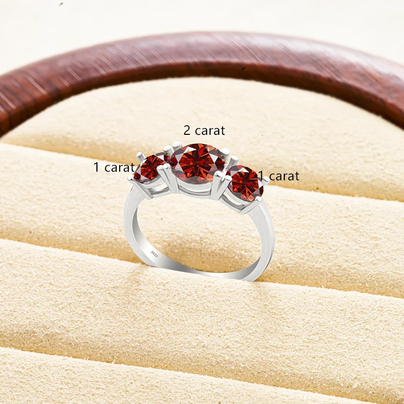 Total 4 carat ring D Color VVS1 EX Round Ring 925 Sterling Silver Ring Women Engagement Wedding 251103