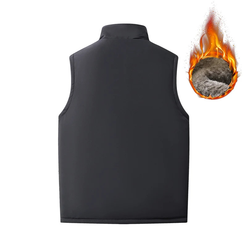 Mens Sleeveless Coat Fur Fashion Male Warm Waistcoat Fleece Vest Men Fleece Casual Pographer Work Outerwear Clothing 251105