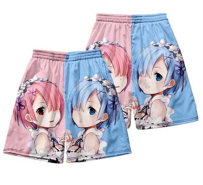 Life in Another World Begins from Scratch - Ram and Rem in Anime Boys Swimming Shorts X250410