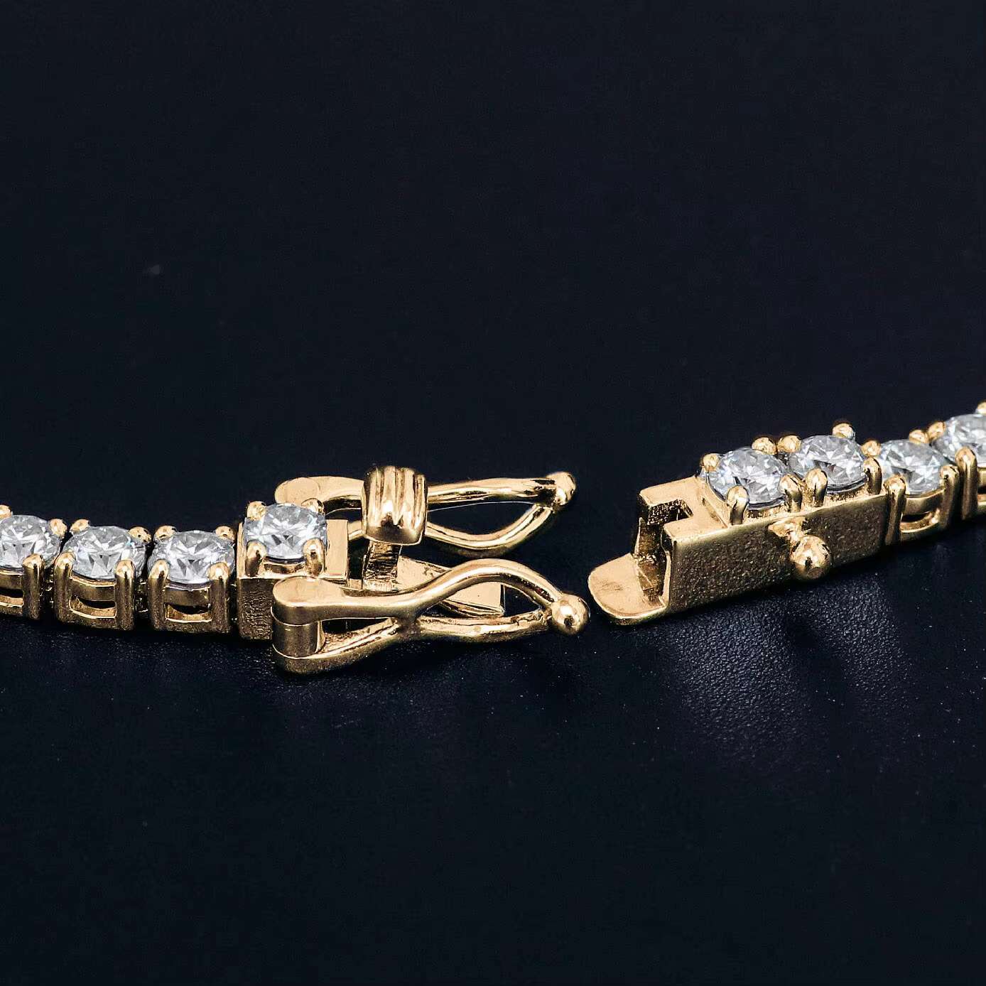 New Arrival Bulk Stock 3mm 925 Silver Moissanite Tennis Chain Exquisite 925 Sliver Gold Plated Woman Tennis Jewelry Personalized