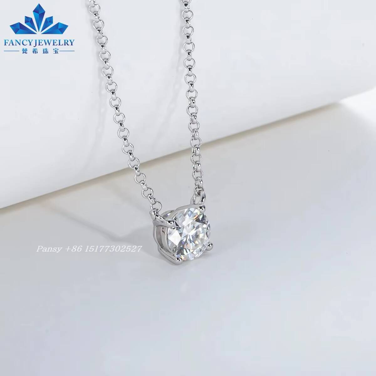 2CT 8mm D Color Round Moissanite Pendant Wedding Jewelry Sparkling 100 925 Sterling Silver Pendant Necklace for Women