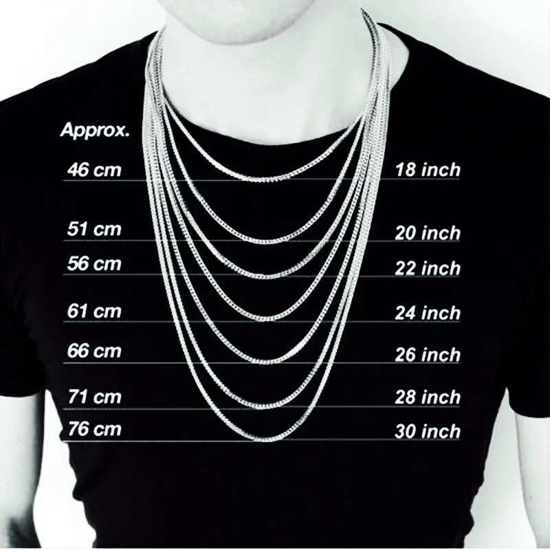 HNSP 316L Stainless Steel Cuban Chain Necklace For Men Male Jewelry Accessories