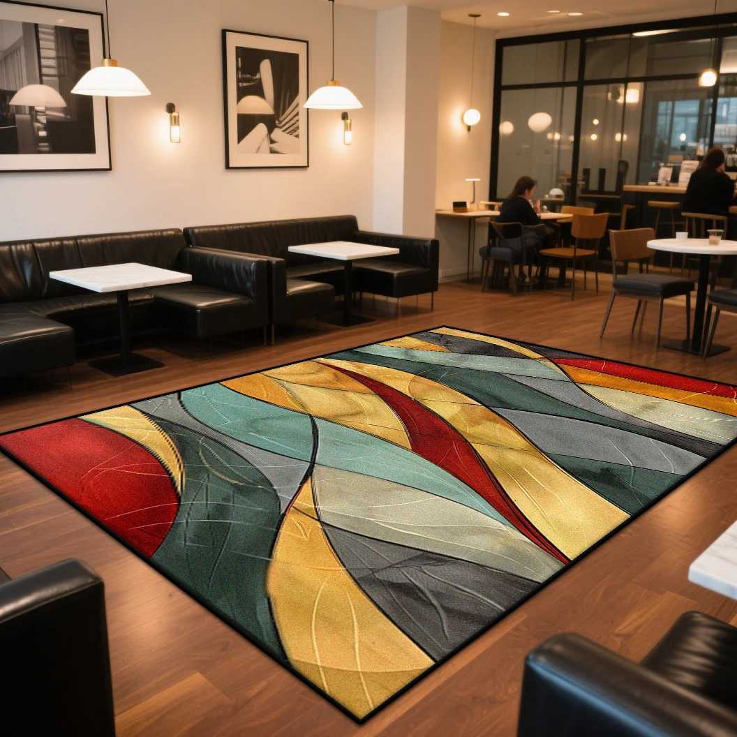 CARPET FOR LIVE ROOM Washable Large Area Rugs Abstract Style Area Rug Non-slip Decoration Home Modern Red Entrance Door Mat Y251110