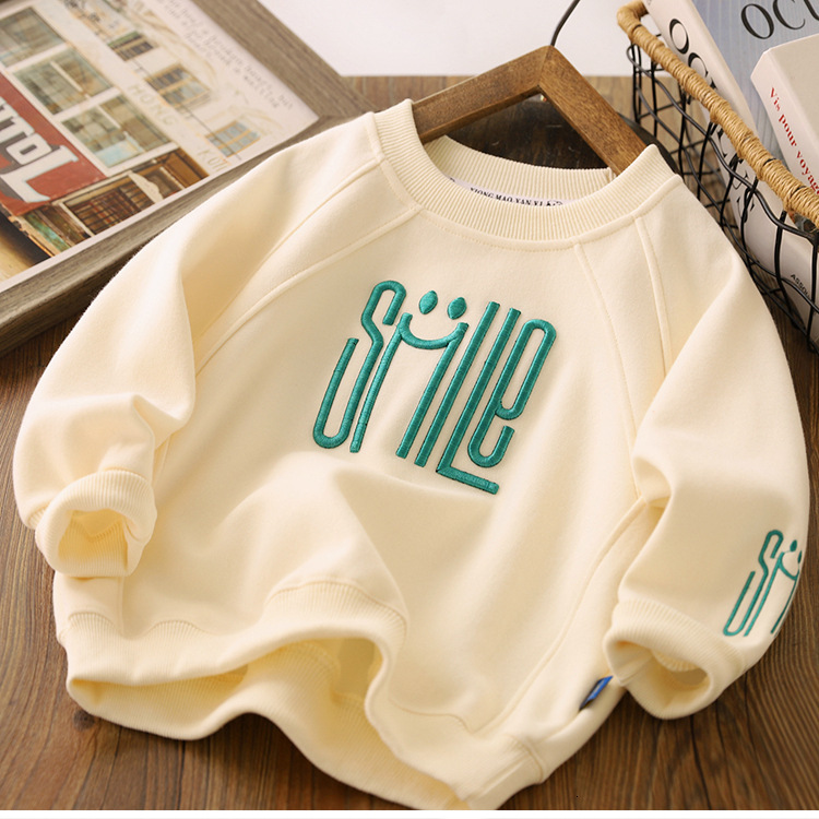 GS- Ddmyshoesvip Spring Hoodie Autumn New Style Middle And Large Children S Long Sleeve Letter Embroidered Top Boys Stylish Coat