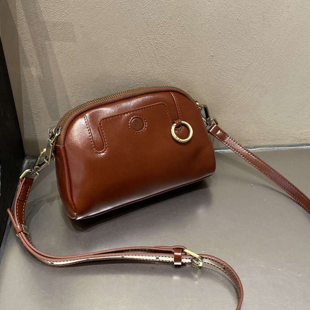 Top Layer Cowhide Coin And Phone Crossbody Fashion Commuter Shell Small Versatile Genuine Leather Women S Bag High Quality