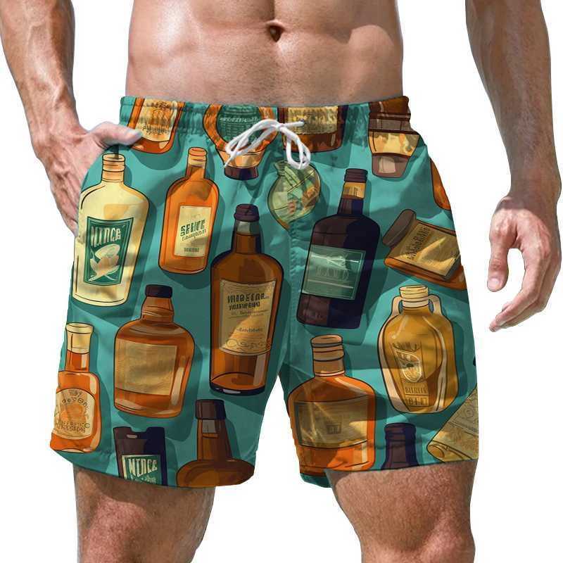 Retro and fun 3D printed mens shorts quick drying swimming shorts casual beach shorts oversized sports shorts trending mens clothing X250410