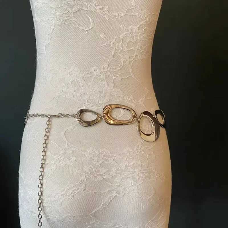 New Fashion Hollow Waist Chain Metal Ring with Wens Personal Irregar Design Geometric Shape X250410