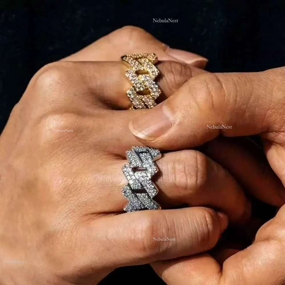 Ring, Jewelry Brand Designer Customized Hip Hop Moissanite Dia Men's Ice Gold Sier Ring