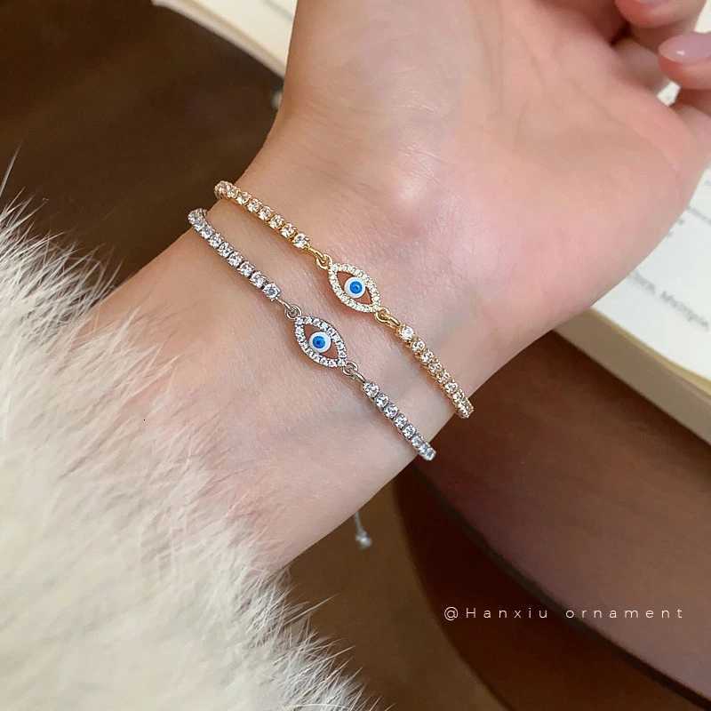 Full of Rhinestones Adjustable 18K Gold Plated Copple Bracelet For Women New Trendy Shiny Eyes Zircon Bracelet Hand JewelryT251110