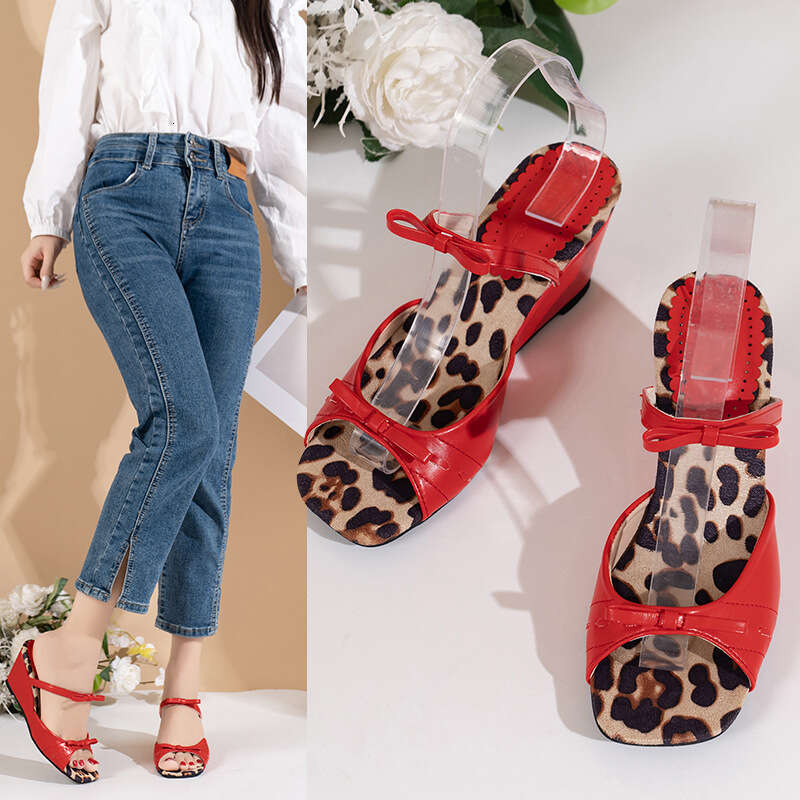 Woman Sandals Korean Dongdaemun Women S Shoes Exude A Slim And Sweet Temperament Lolita INS Butterfly Knot Floral Wedge Sandals For Women