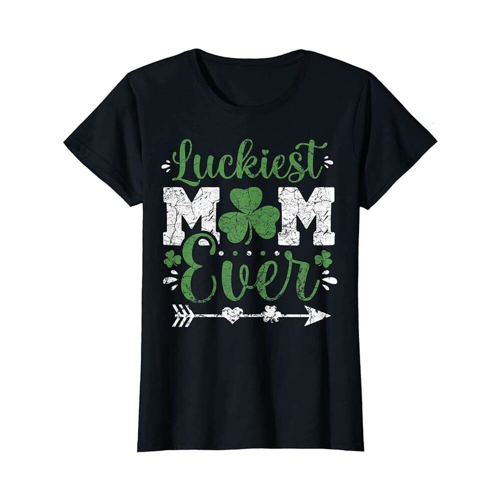 Designer T shirt Mens Luckiest Mom Ever Happy Mothers Day Tee Mama Mother - 220g T shits
