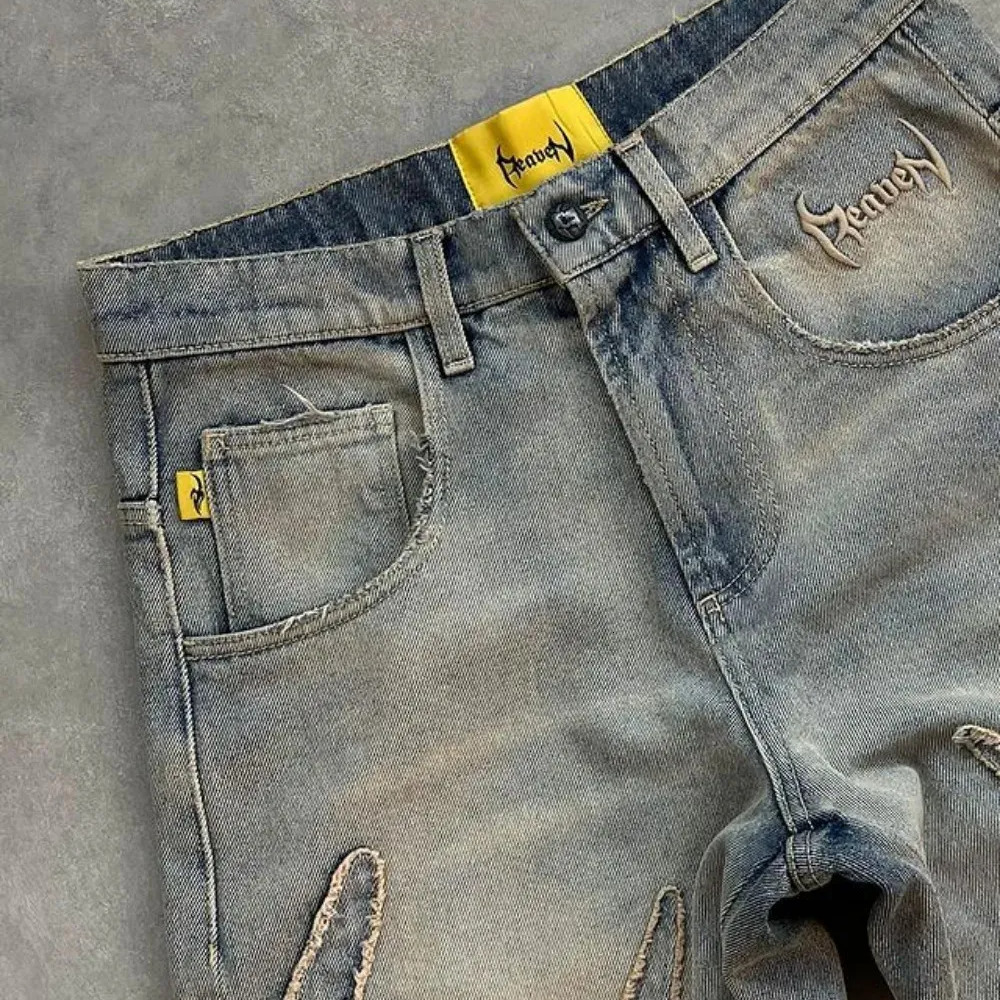 2025 Designer Men's Hip Hop Jeans Women's Summer Vintage Blue Loose Jeans Y2k Gothic High Waist Fashion Wide Leg Pants Street Casual Pants