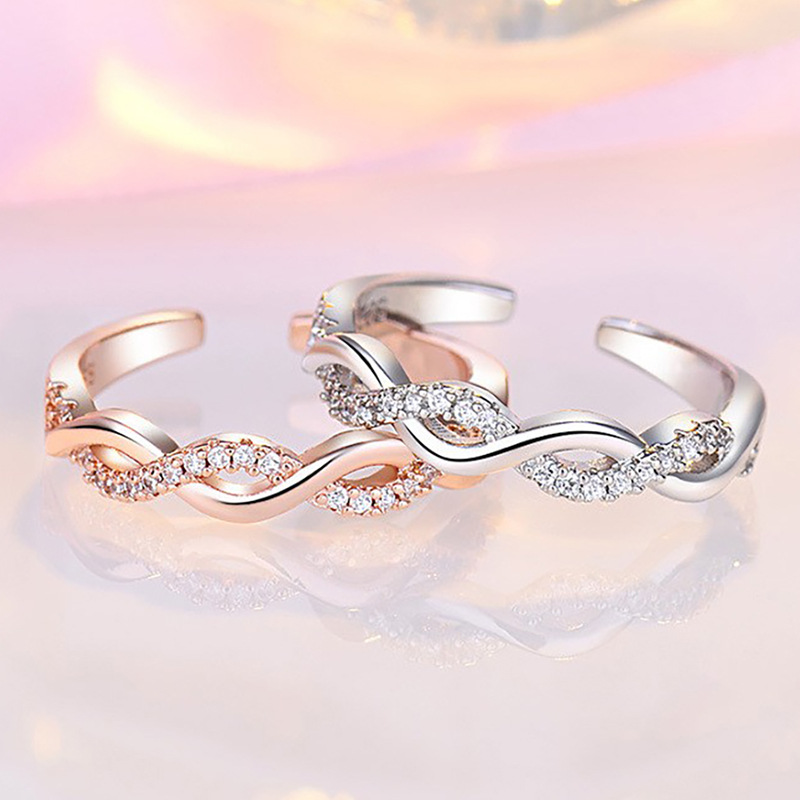 Luxury Rings Designer Women Moissanite Ring for Luxury Jewelry Women Romantic Star River Wrapped Open Ring for Women Braided twist jewelry ring