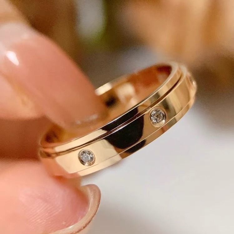 Fashion Ring Bojia Fortune Ring V Gold Full Diamond Couple Designer Ring Rings For Men And Women Index Finger Ring Light Luxury High Version 18K Rotat