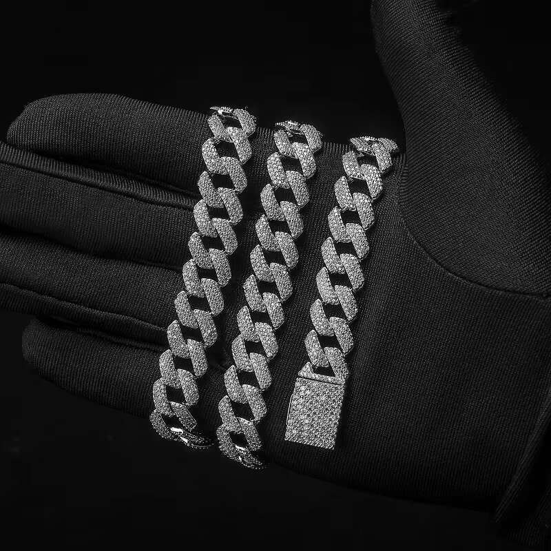 Manufacturing various decorative 12mm chain necklaces, rust proof brass, Miami Cuban chain, gold-plated Hiphop style