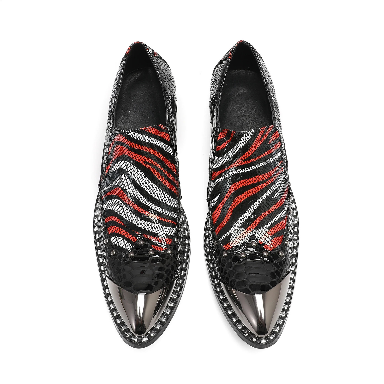 Fashion Pointed Toe Man Shoes Leather Dress Shoes for Man Snake Skin Print Men Party Wedding Business Oxfords High Heel 251106